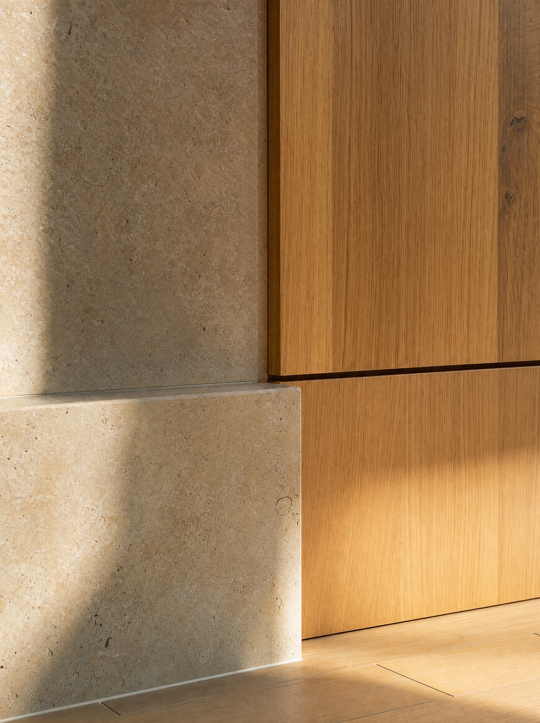 Flush baseboard detail, built